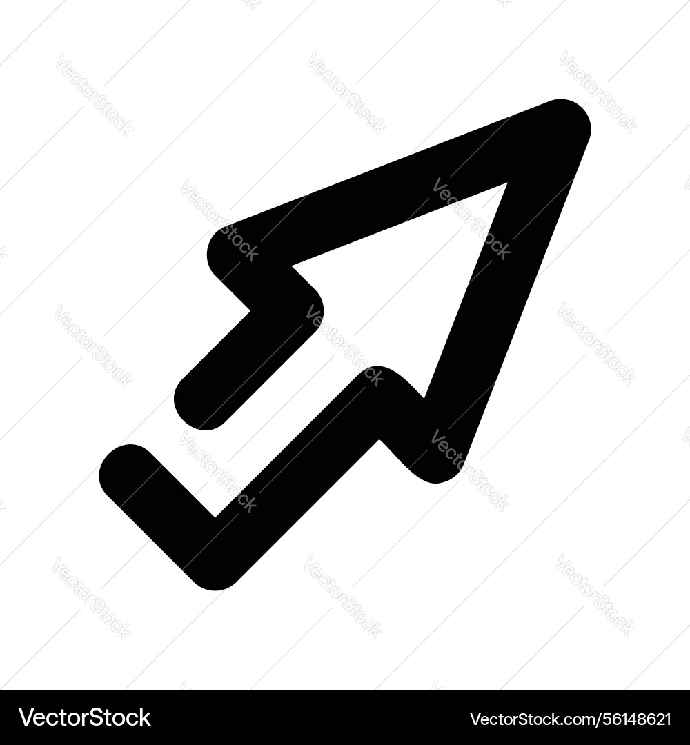 Standard black outline computer mouse cursor vector image
