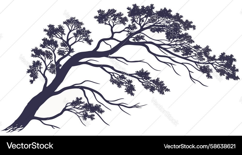 Stylized tree with angular branches art design Vector Image