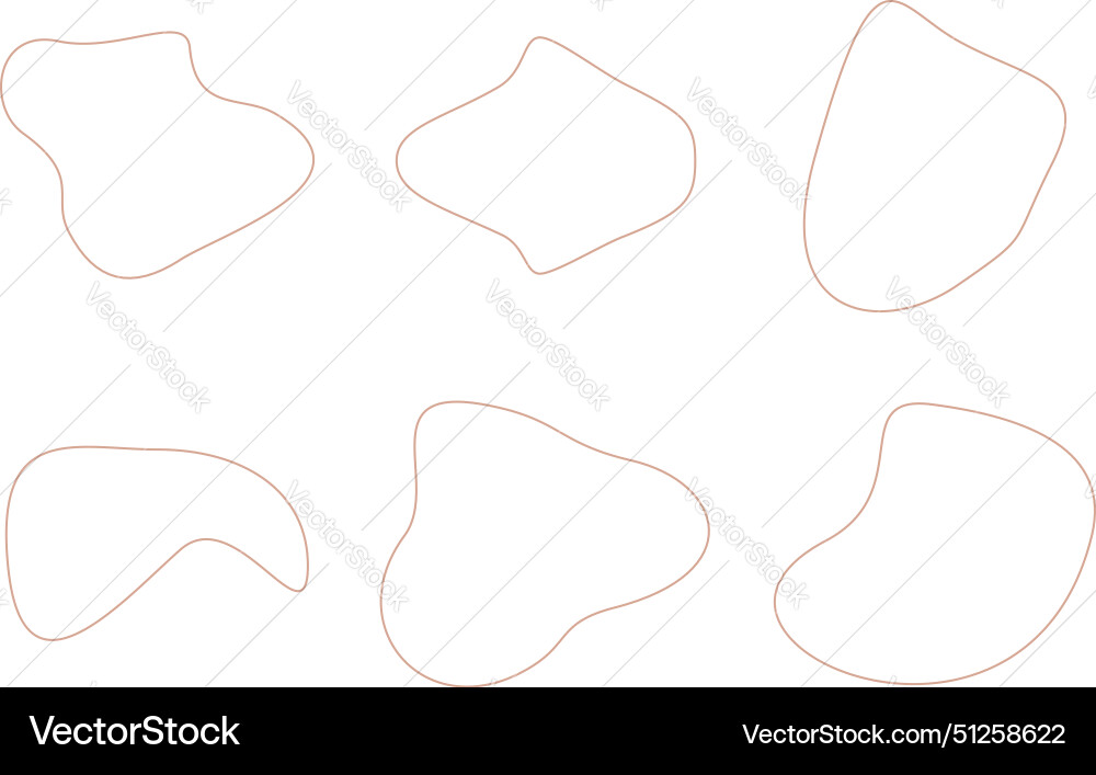 Abstract fluid linear shape set black Vector Image