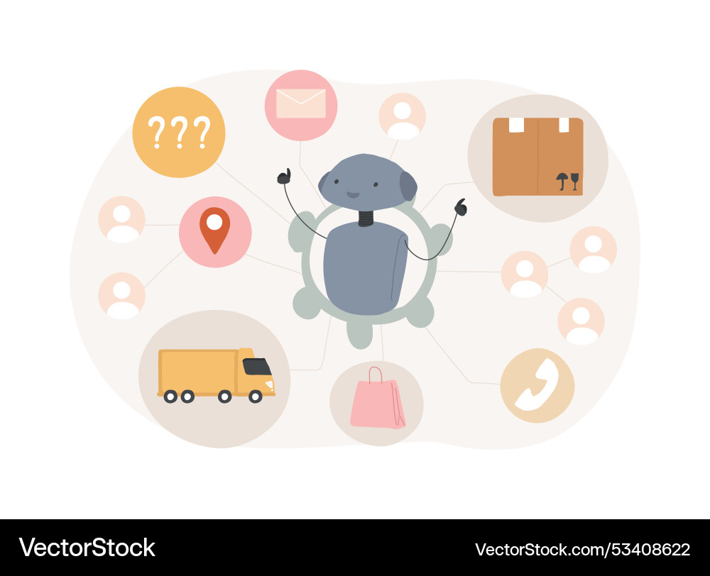 Ai-streamlined routine inquiries handling abstract Ai-streamlined routine inquiries handling abstract vector image
