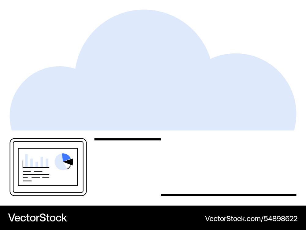 Cloud computing concept with analytics tablet Cloud computing concept with analytics tablet vector image