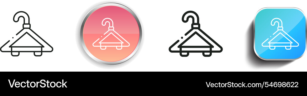 Hanger icon thin linear regular and button style vector image