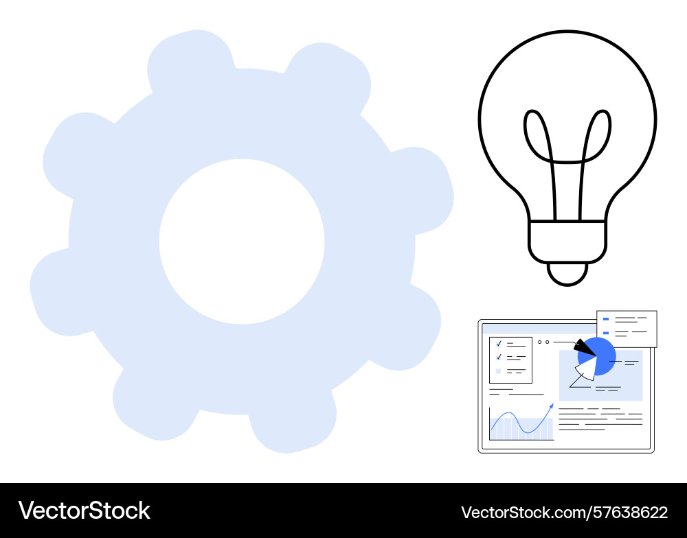 Innovation and process optimization through data Innovation and process optimization through data vector image
