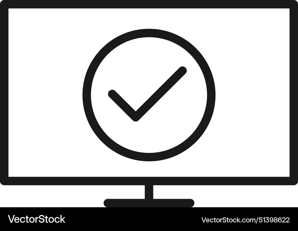 Monitoring with check mark icon quality control Monitoring with check mark icon quality control vector image