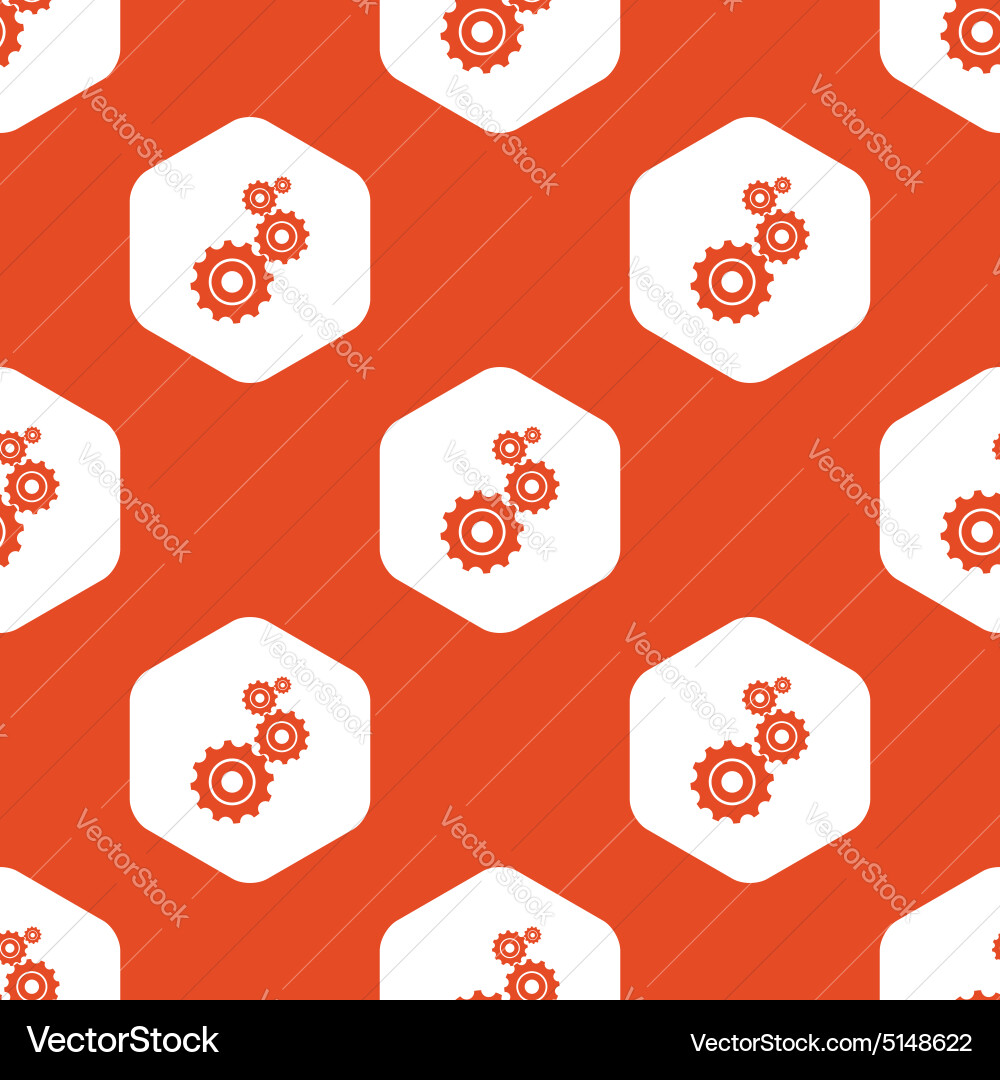 Orange hexagon settings pattern Vector Image