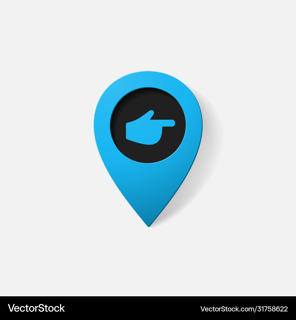 Realistic color pointer finger to right vector image