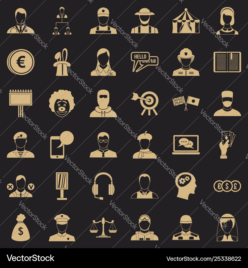 Target icons set simple style Target icons set simple style Vector Image