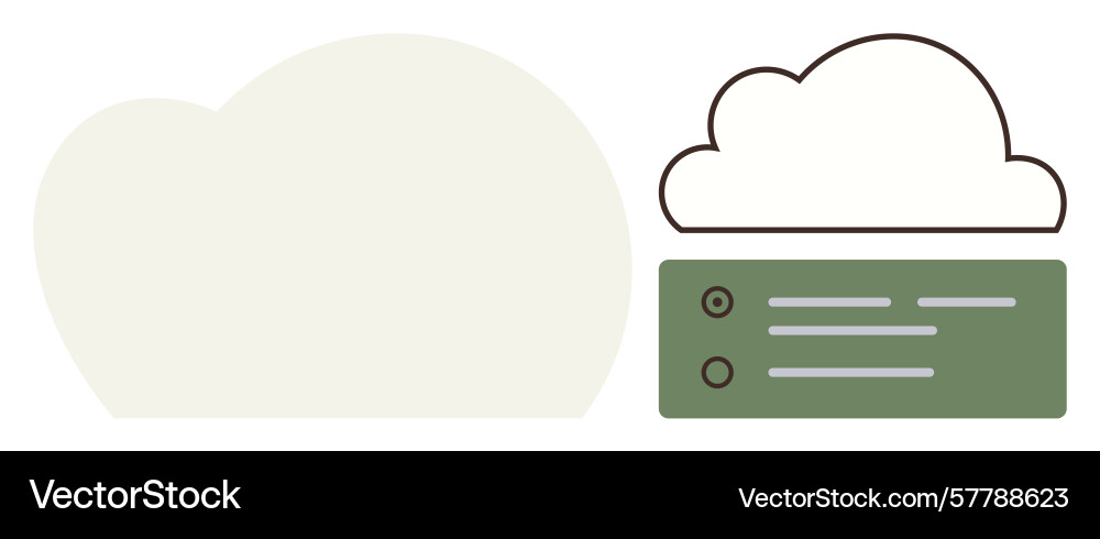 Cloud storage concept with server and data vector image