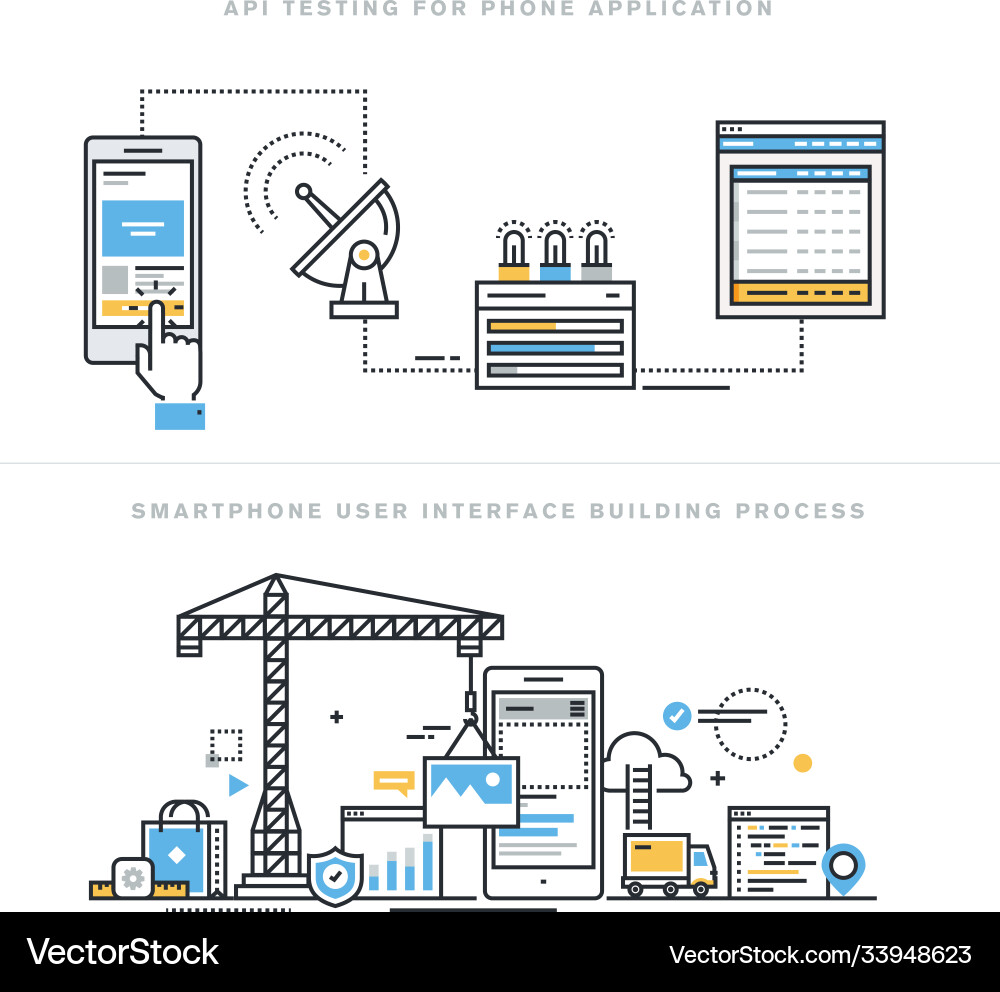 Flat line design concepts Flat line design concepts vector image