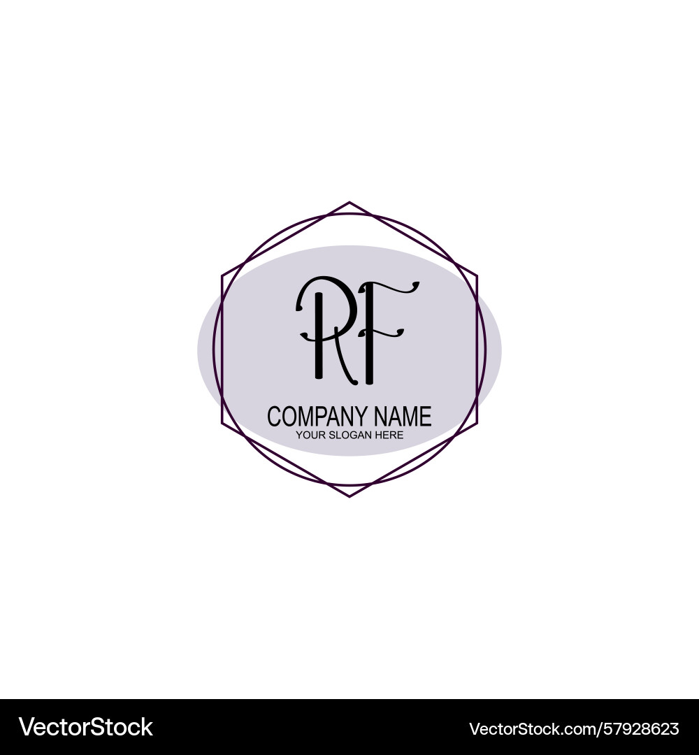 Handwriting logo concepts with initial rf Vector Image