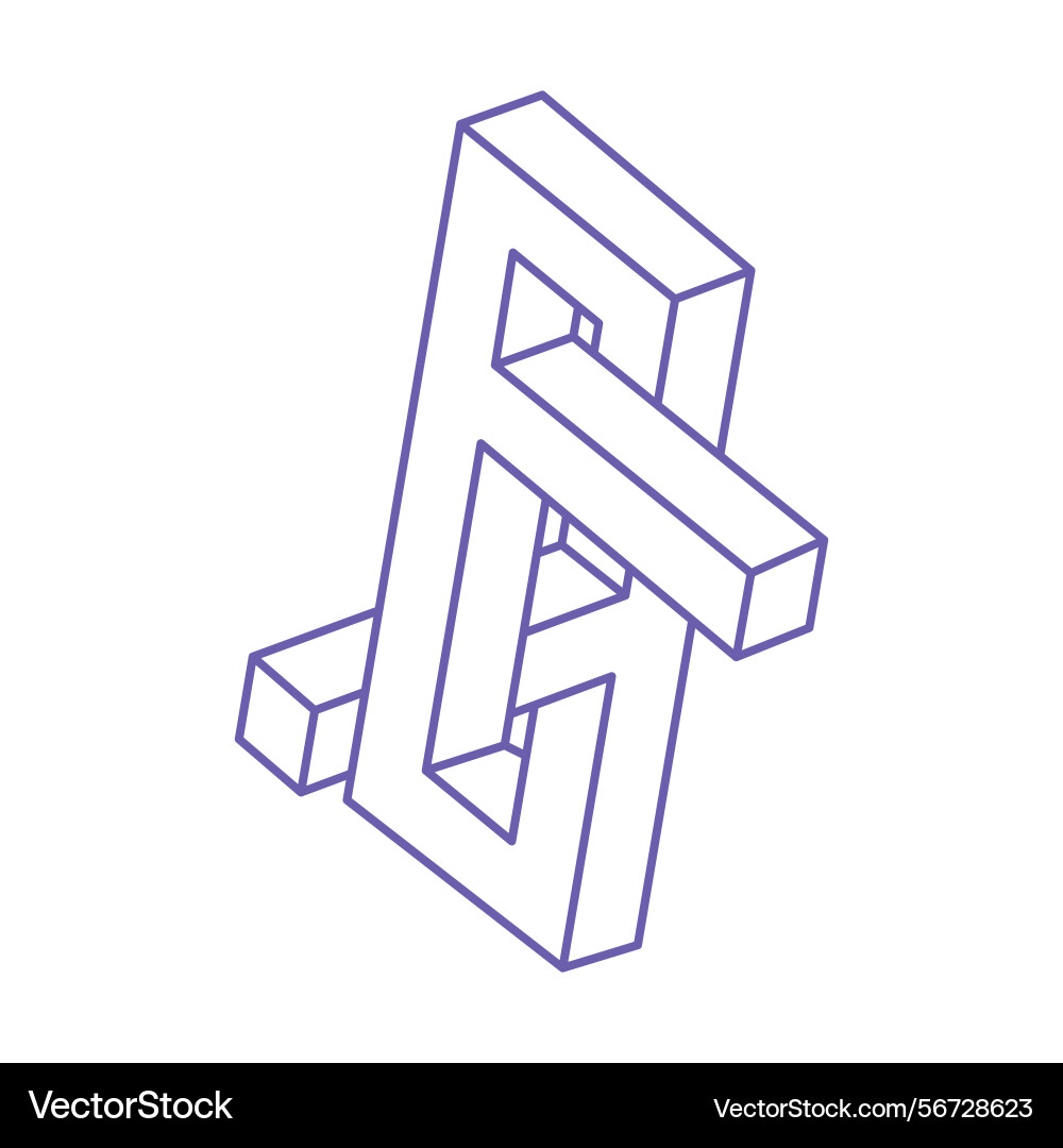 Illusion shapes 3d geometry objects logo vector image