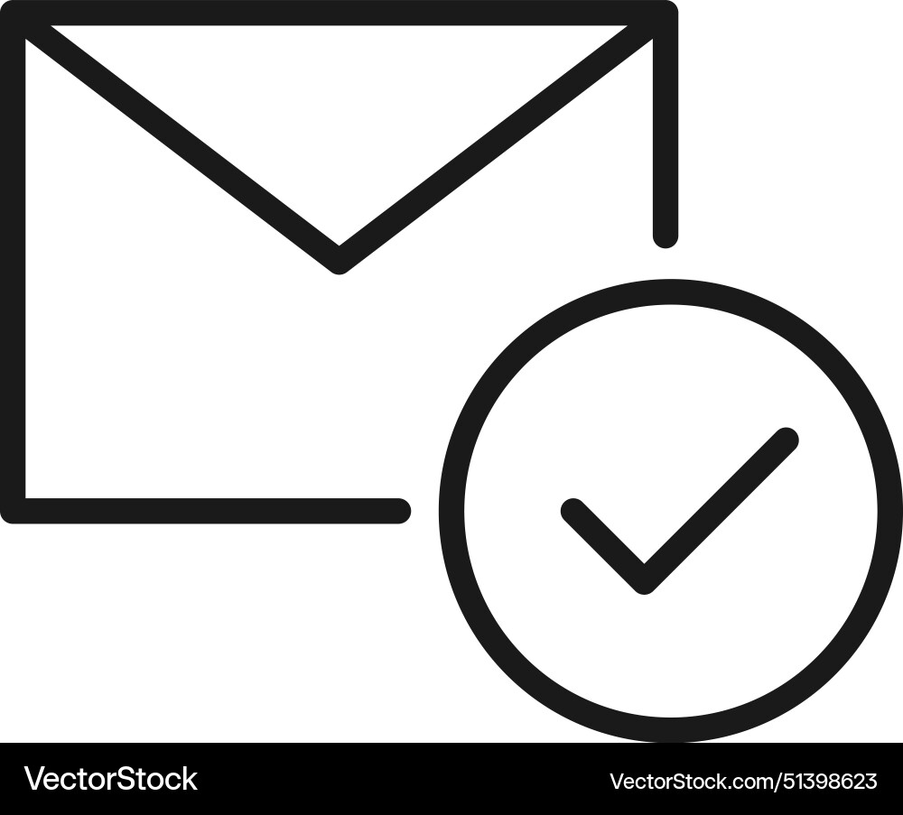 Mail with check mark icon quality control Mail with check mark icon quality control vector image