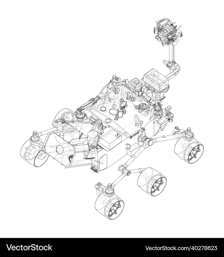 Mars rover rendering of 3d vector image