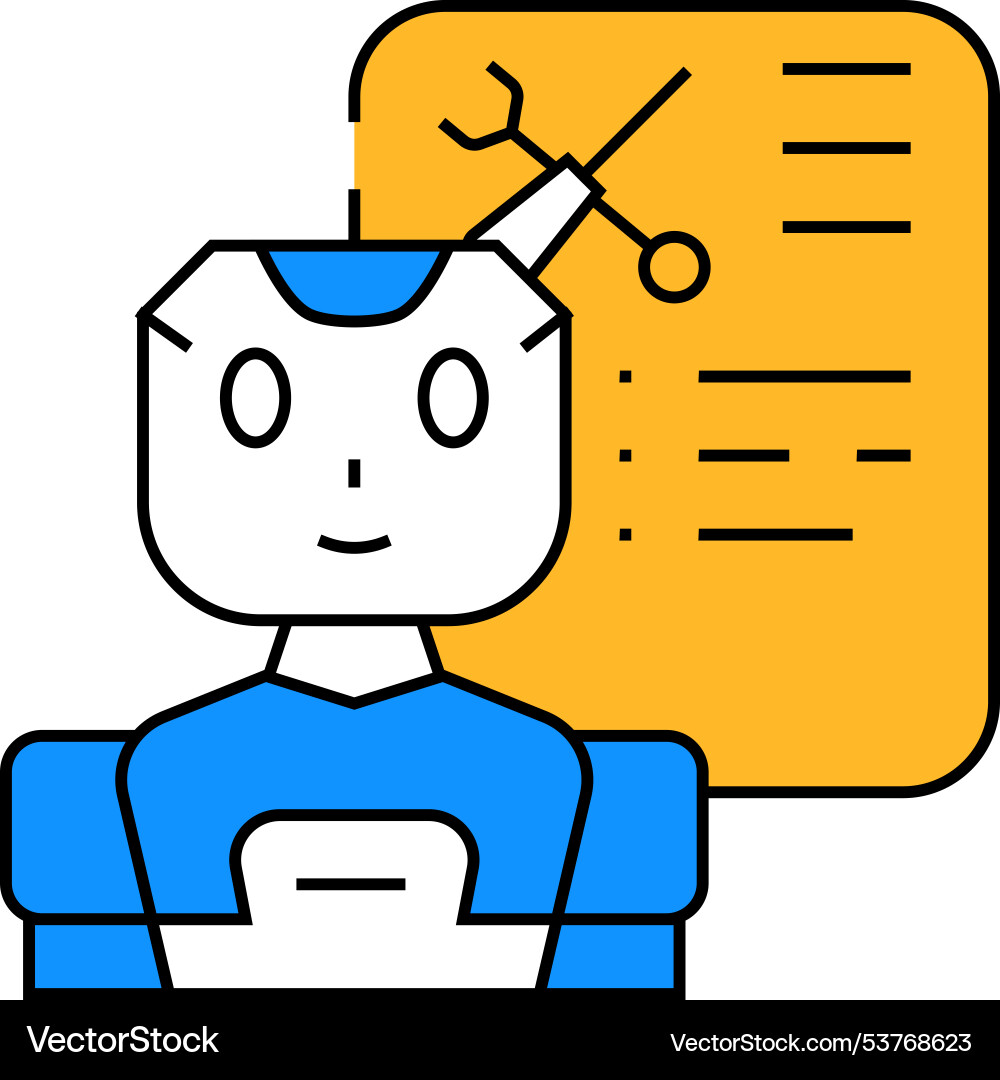 Service chat bot icon color Service chat bot icon color vector image