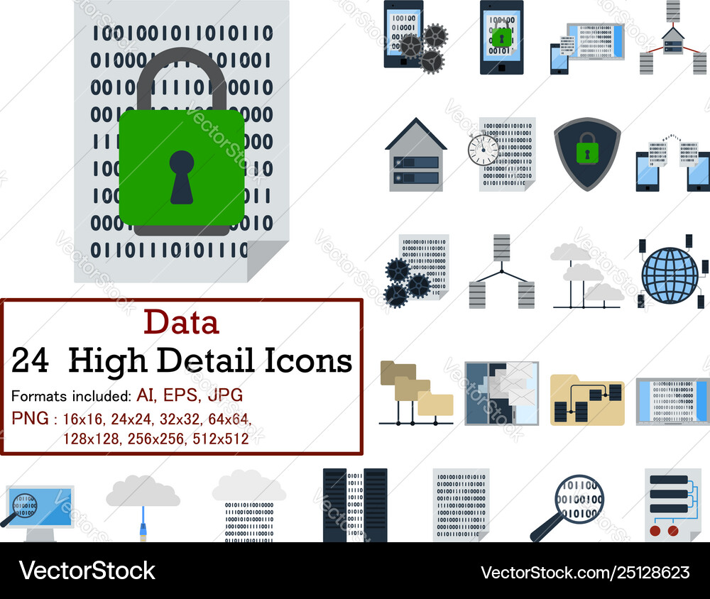 Set 24 data icons Vector Image