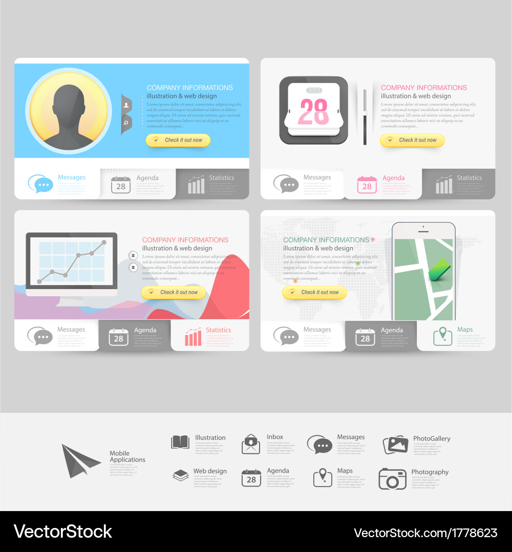 Website Interface Components vector image