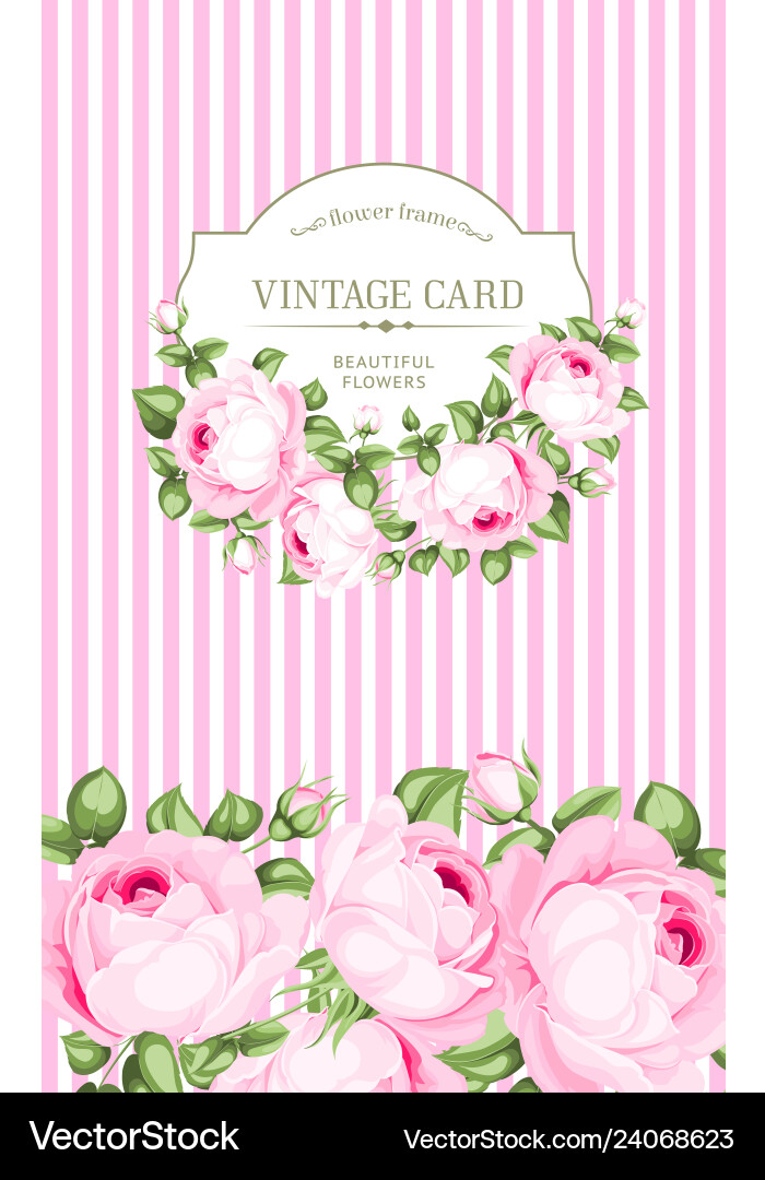 Wedding flower garland with rose flowers over red Vector Image