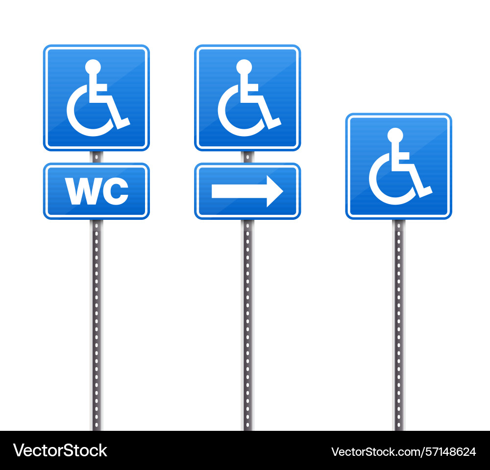 Accessible wc and directions accessibility Vector Image