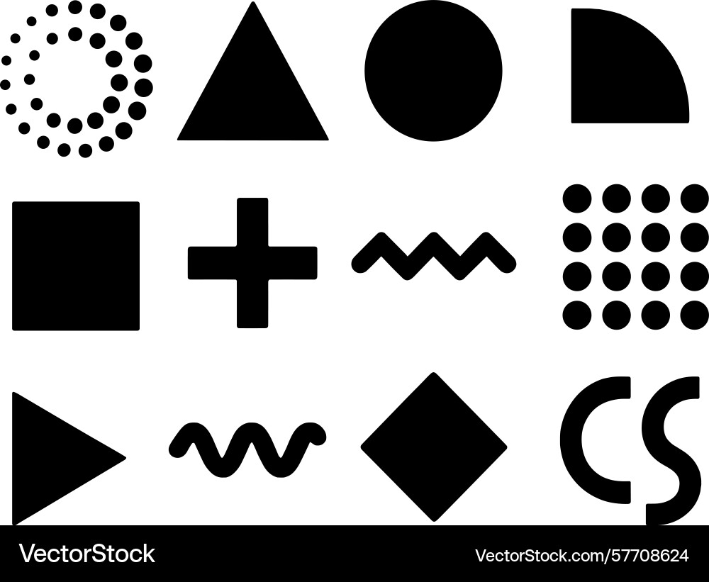 Black geometric shapes arranged in a grid pattern Black geometric shapes arranged in a grid pattern vector image