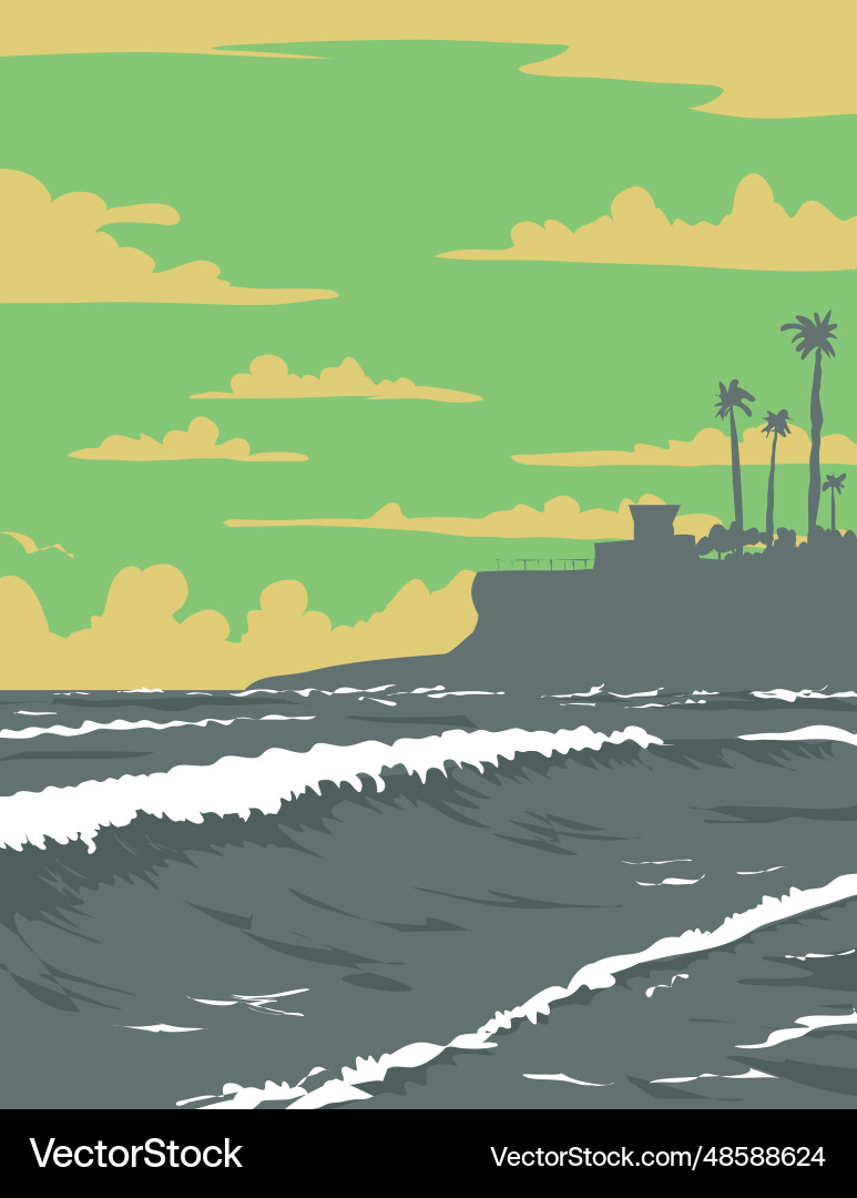 Cardiff reef on the coast highway in encinitas Cardiff reef on the coast highway in encinitas vector image