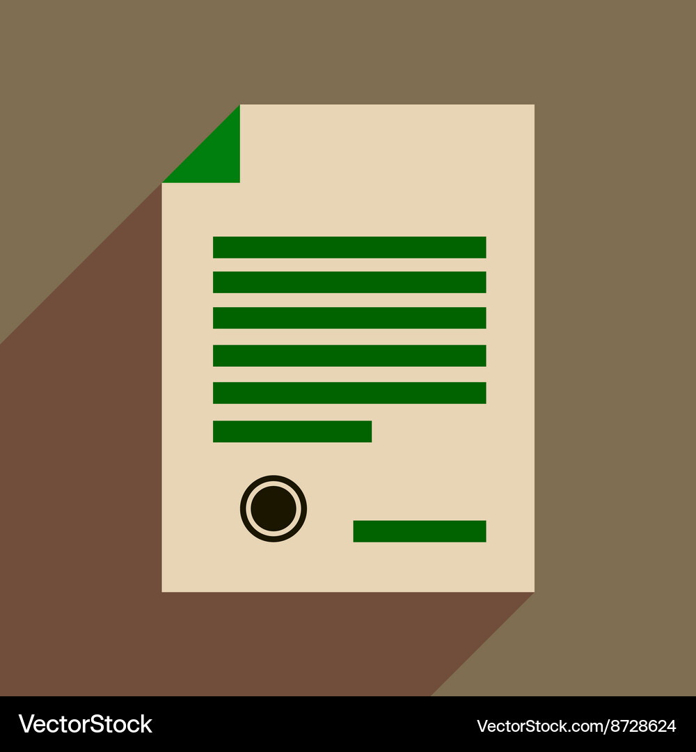 Flat web icon with long shadow judgment document Vector Image