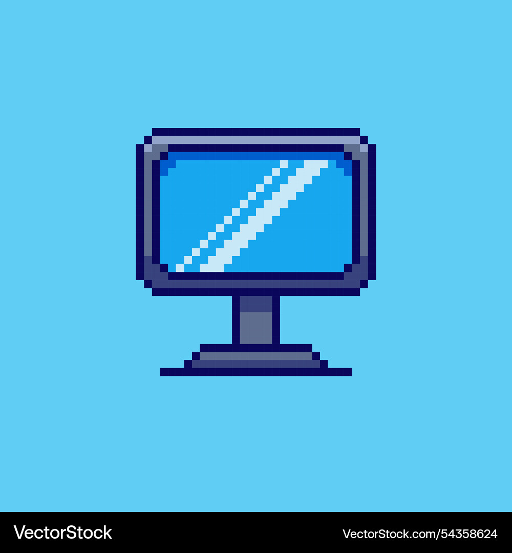 Pixel art computer monitor game asset design Pixel art computer monitor game asset design vector image