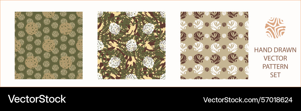 Polka dot blockprint seamless pattern set Polka dot blockprint seamless pattern set Vector Image