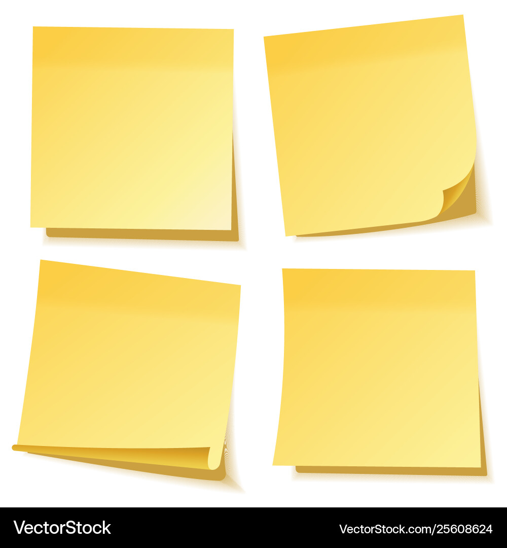 Realistische klebrige Note mit schattengelbem Papier Realistische klebrige Note mit schattengelbem Papier vektorbild