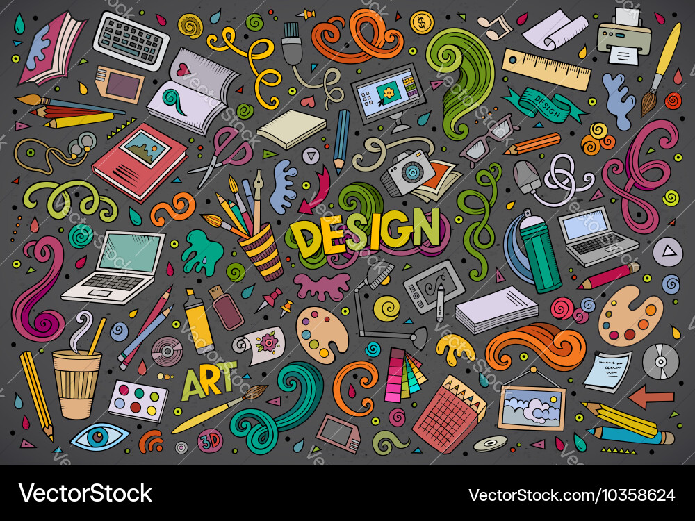 Set of design theme items Vector Image