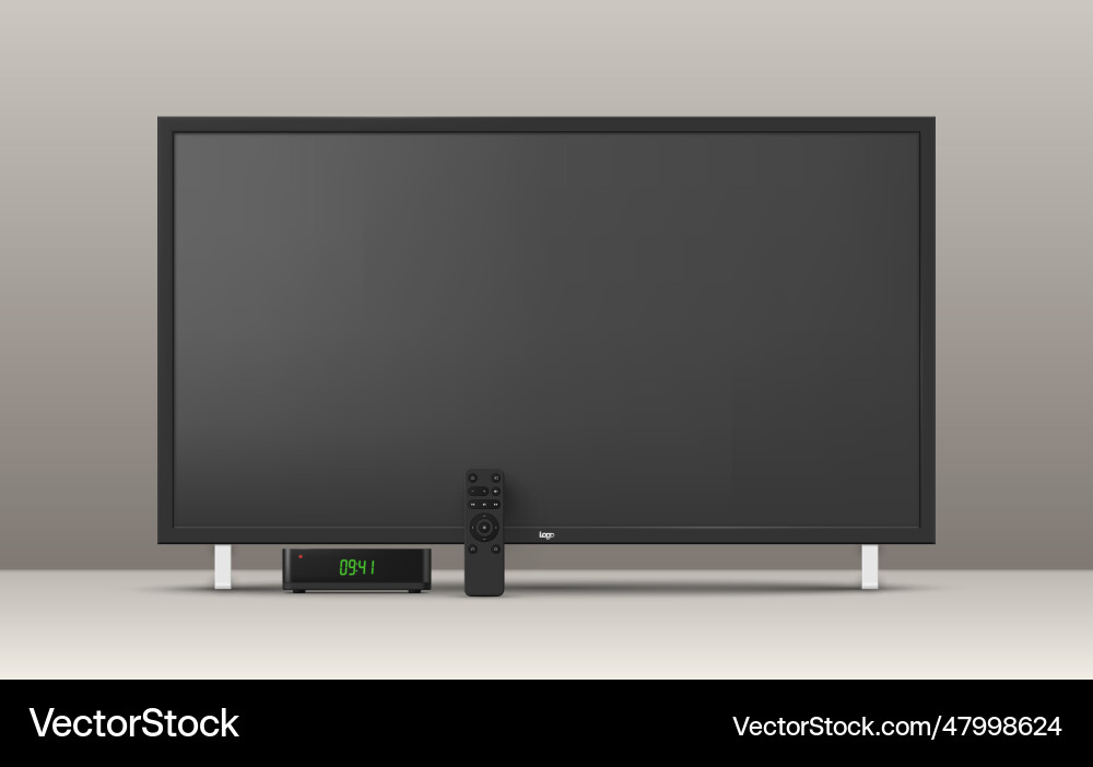 Smart tv device with remote controller console vector image