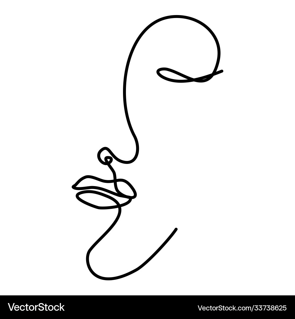 Abstract minimalistic continuous line drawing vector image