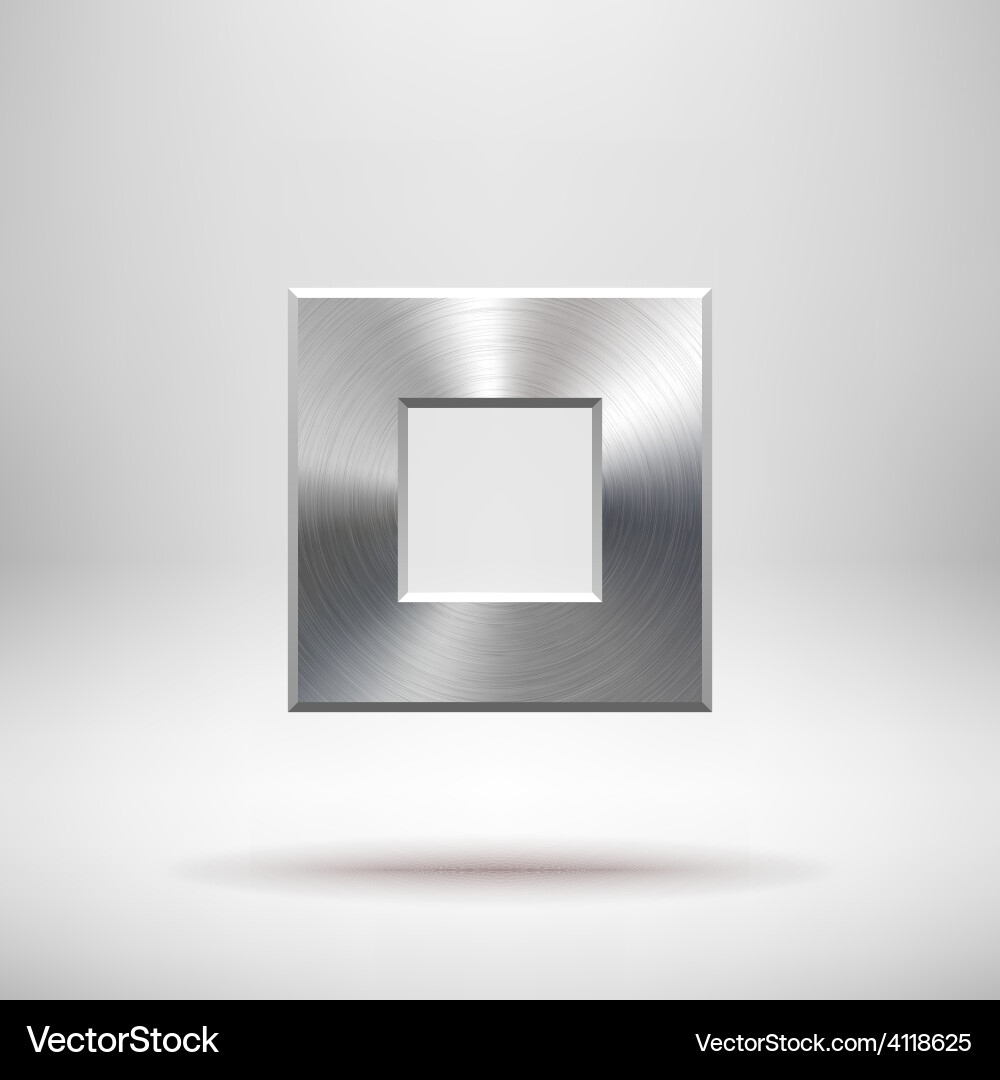 Abstract square button template vector image