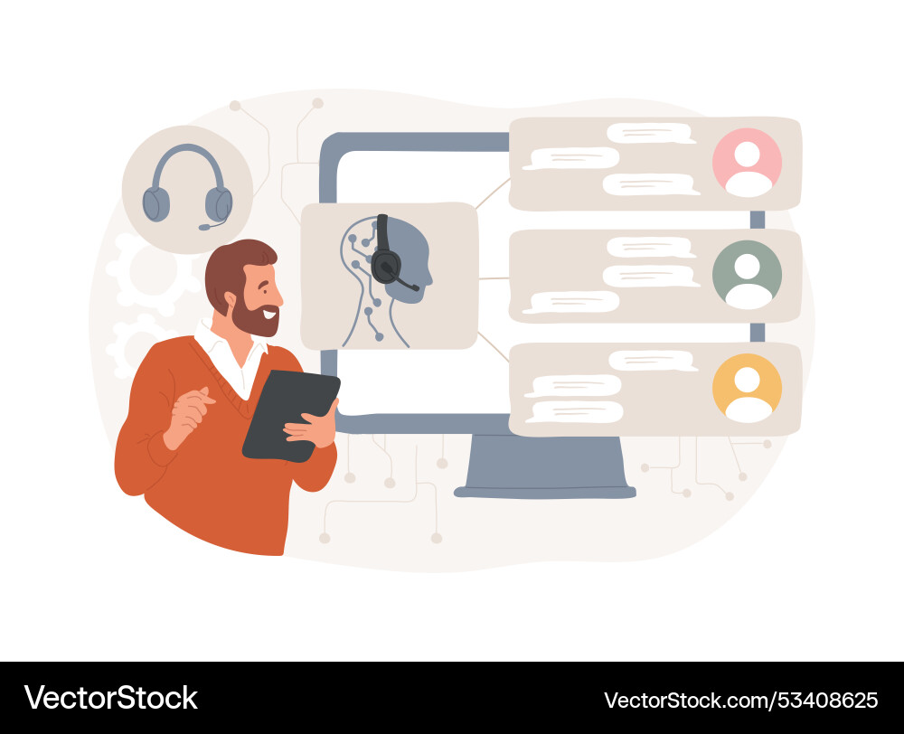 Ai-optimized call center operations abstract Ai-optimized call center operations abstract Vector Image