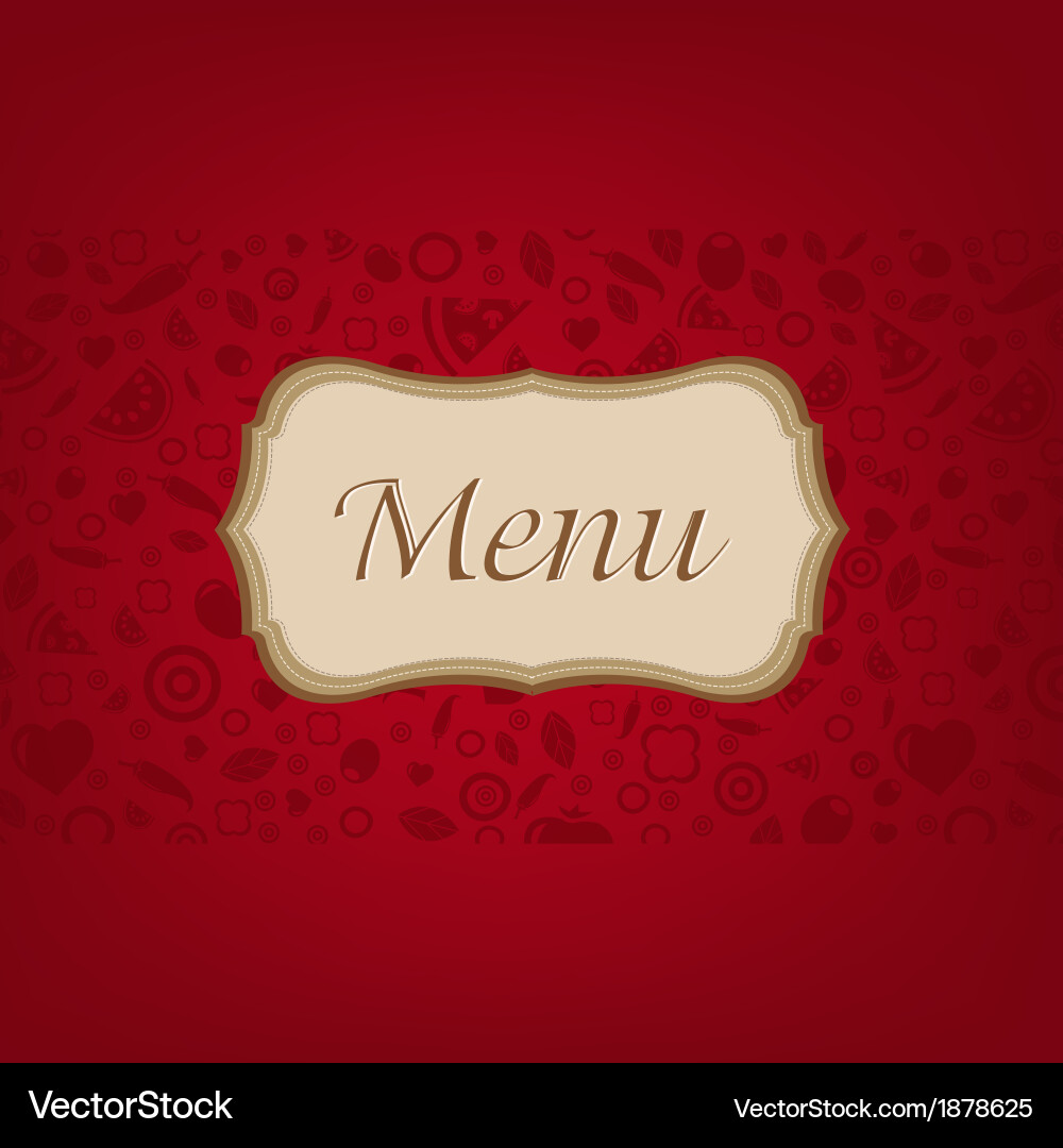 Dark red background with menu Vector Image