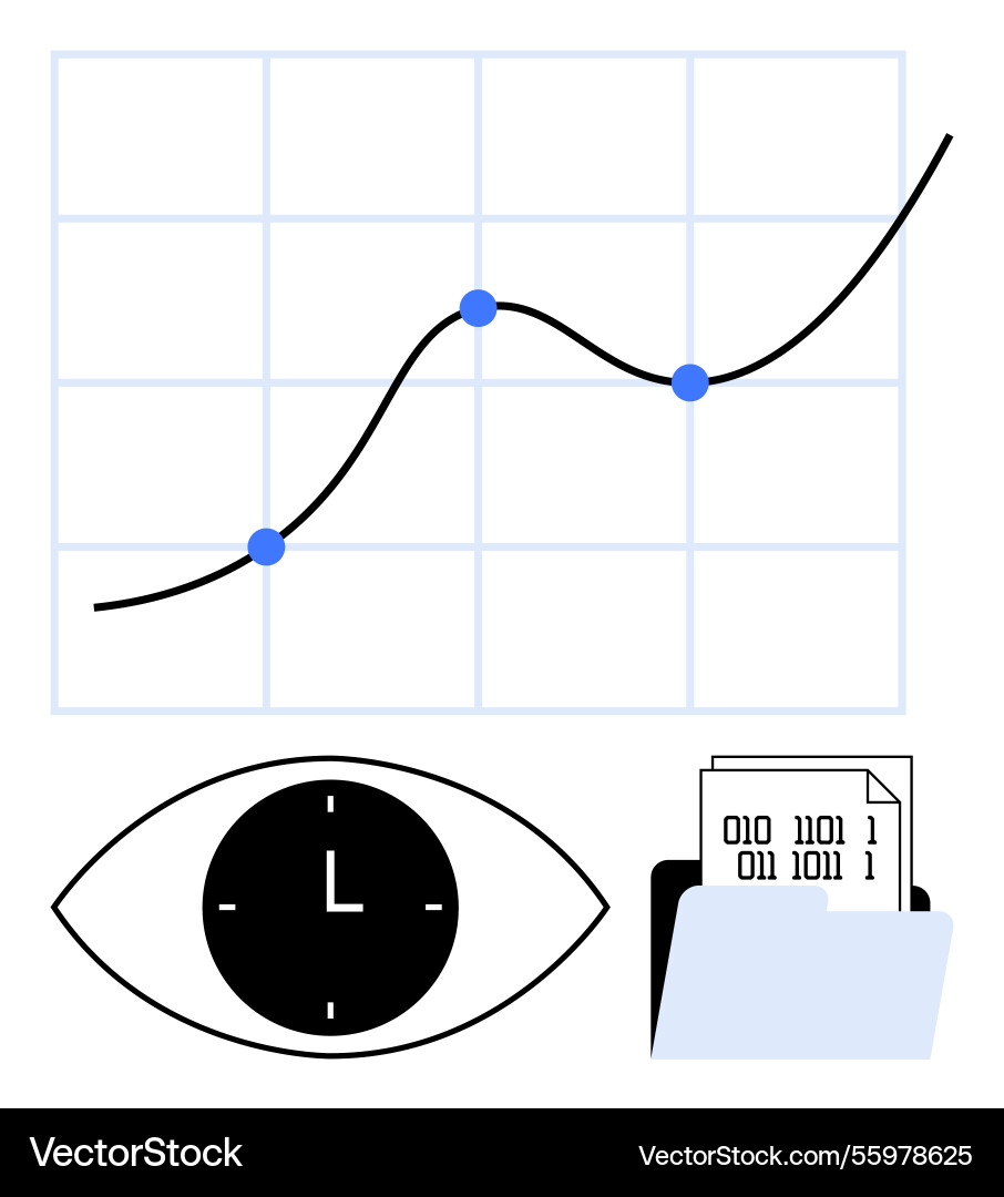 Data monitoring with growth analysis time Data monitoring with growth analysis time Vector Image