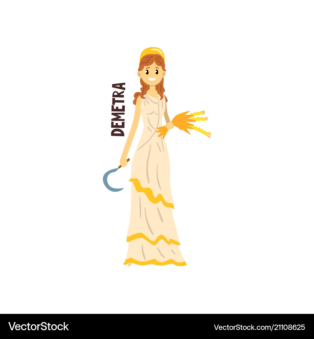 Demetra olympian greek goddess ancient greece Vector Image