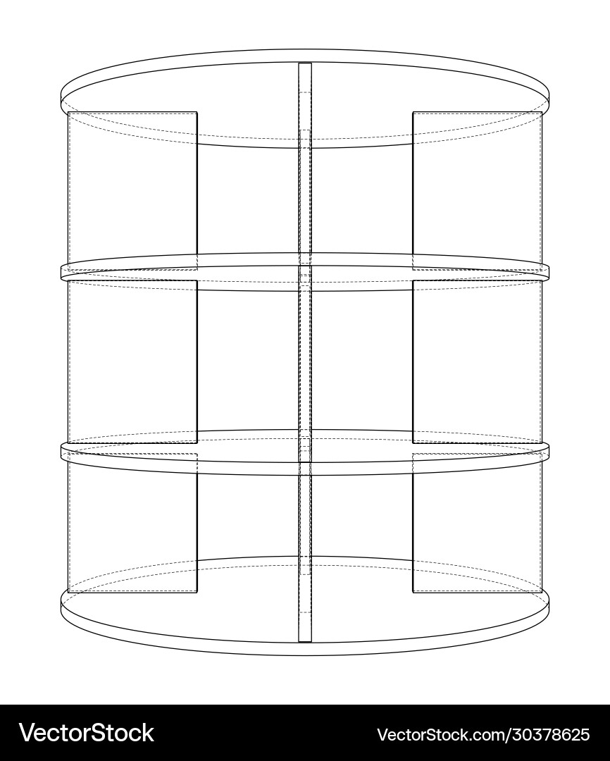 Empty showcase outline rendering 3d vector image