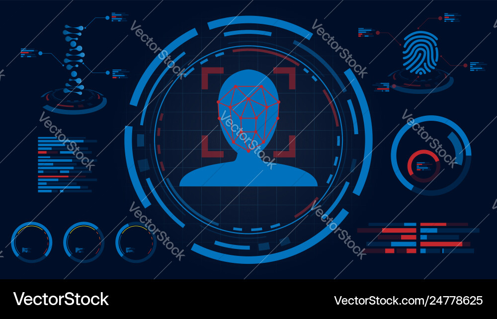 Face Recognition System Display Vector Image