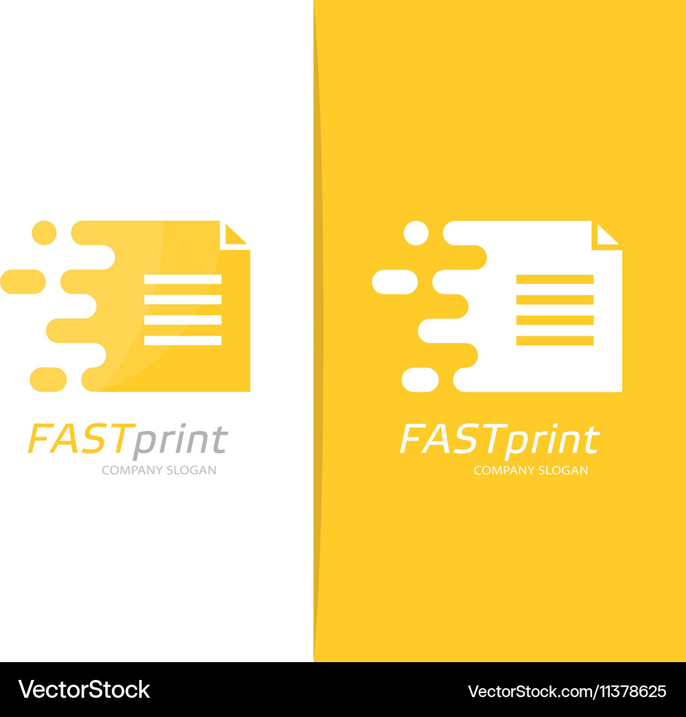Fast file logo combination speed document Vector Image