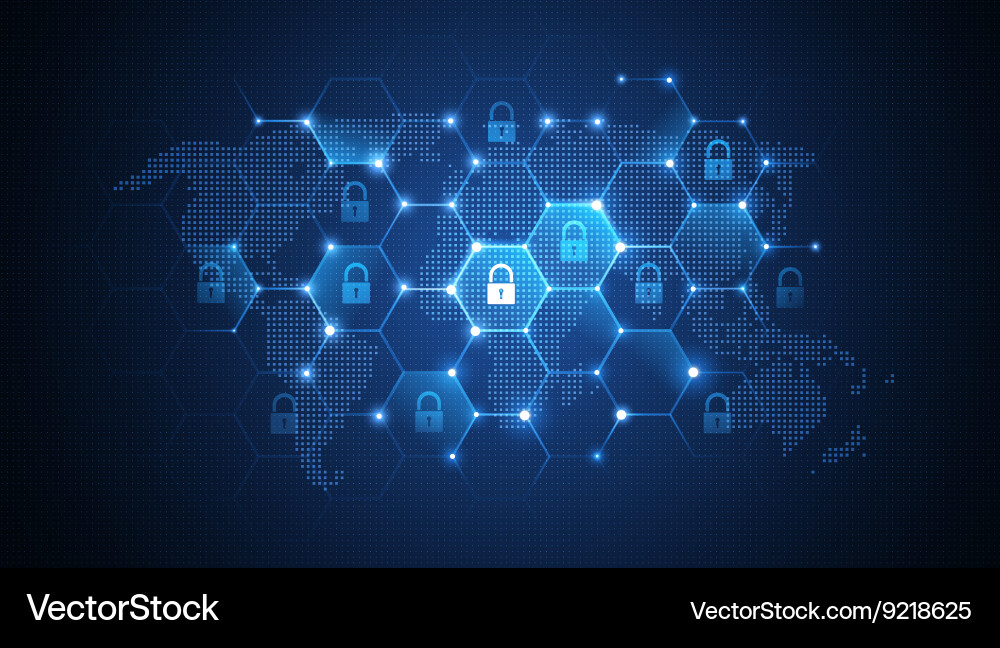 Global Network Security Concept vector image