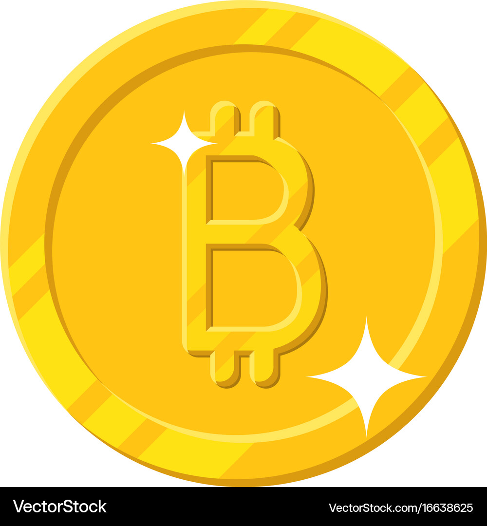 Gold bitcoin coin cartoon style isolated – Royalty-Free Vector | VectorStock