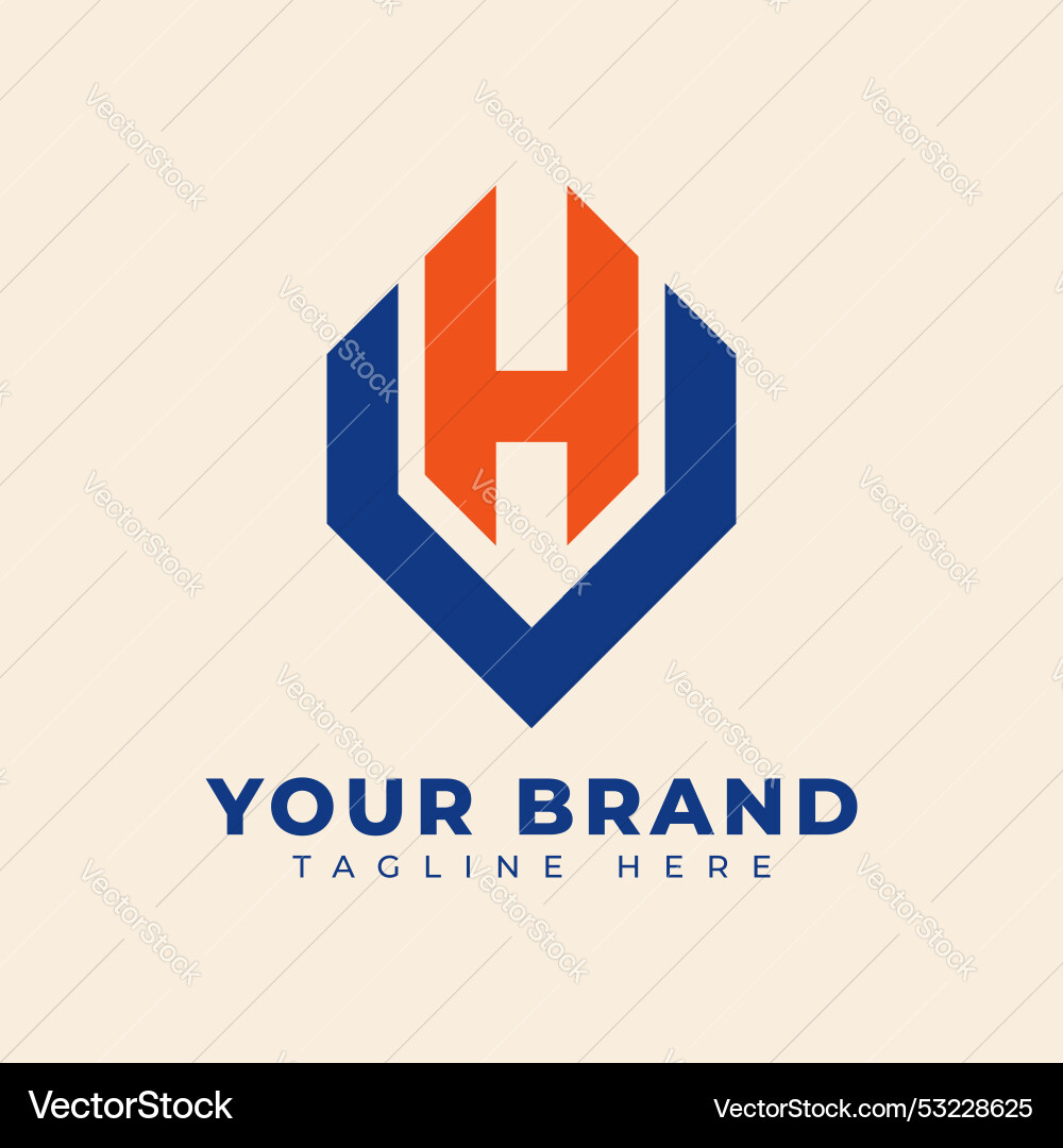 H initial shield logo design element H initial shield logo design element Vector Image