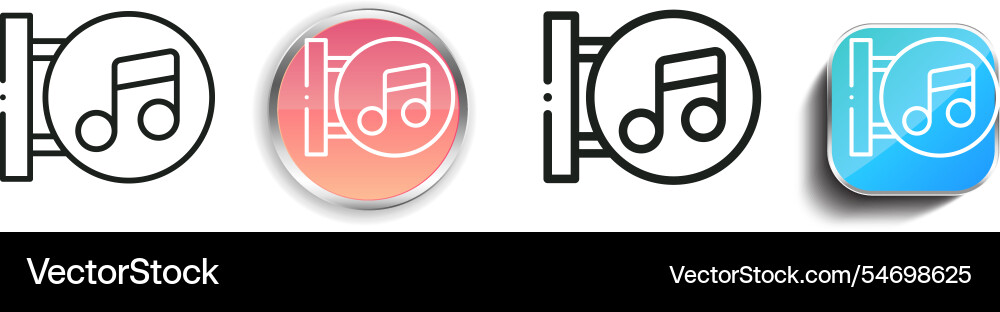 Hanging sign icon thin linear regular and button Vector Image