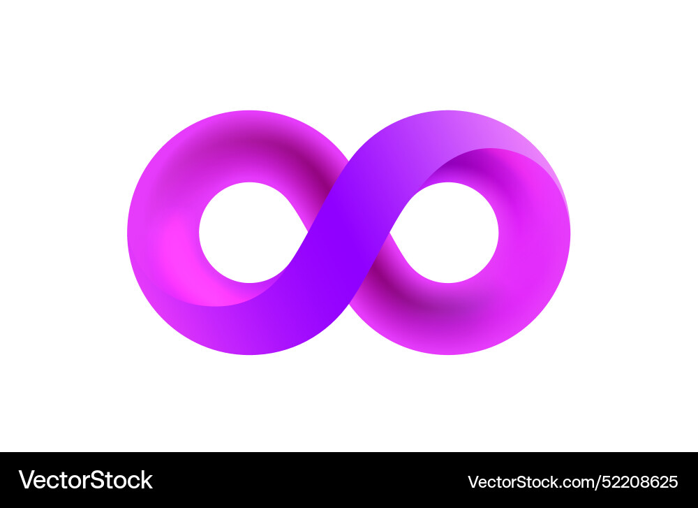 Infinity Color Sign - Endless Loop Icon vector image