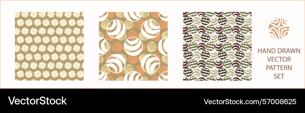 Polka dot blockprint seamless pattern set Polka dot blockprint seamless pattern set vector image