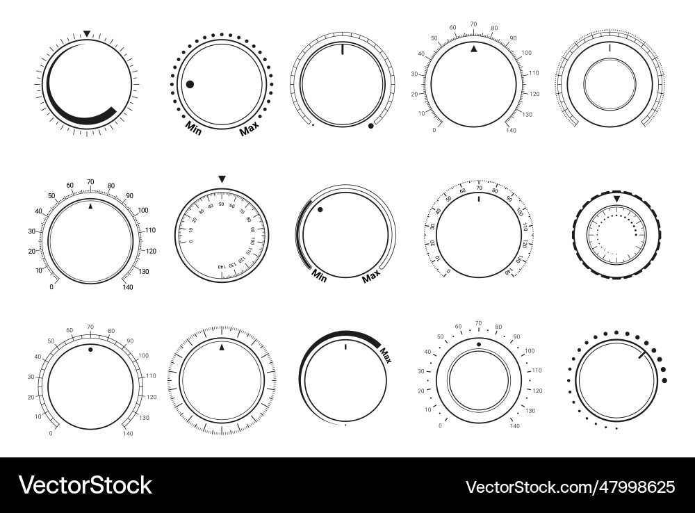 Sound controller interface circle button volume Sound controller interface circle button volume vector image