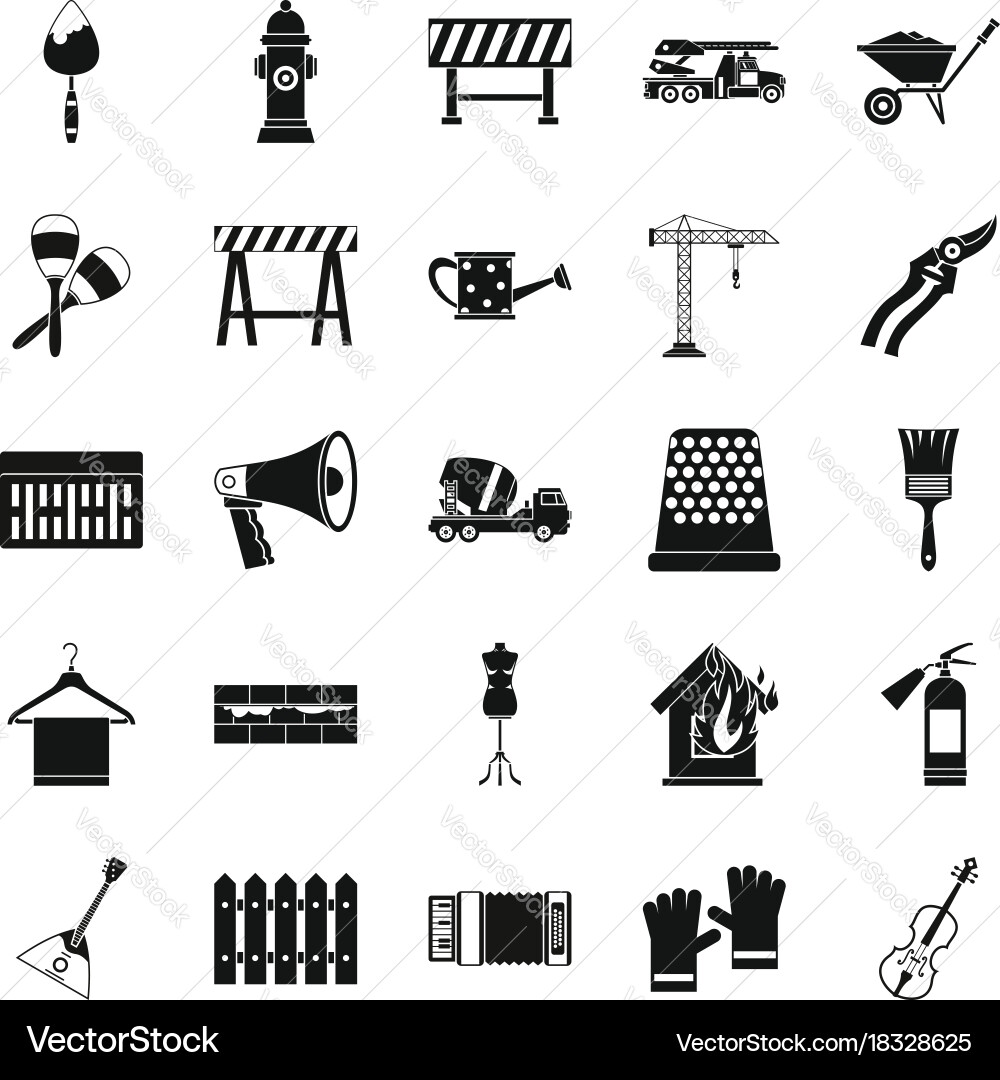 Working mechanism icons set simple style Vector Image