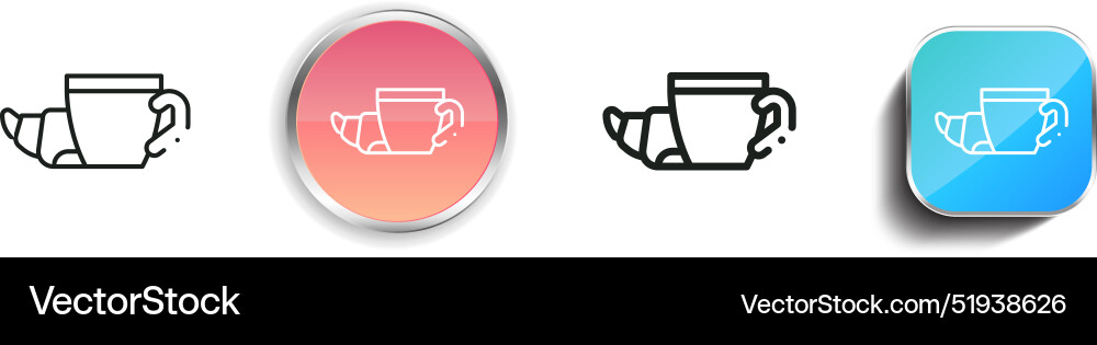 Breakfast icon thin linear regular and button Breakfast icon thin linear regular and button Vector Image