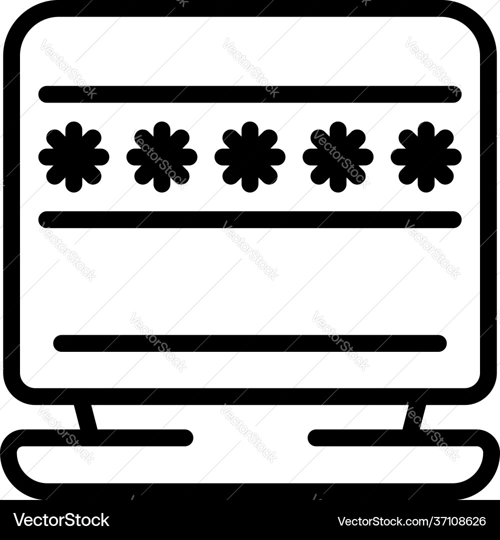 Customize password icon outline style Customize password icon outline style vector image