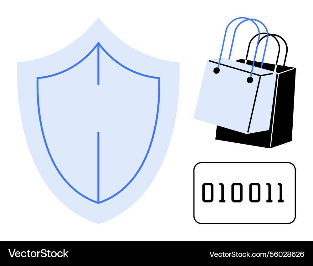 Digital security e-commerce safety and binary Digital security e-commerce safety and binary vector image